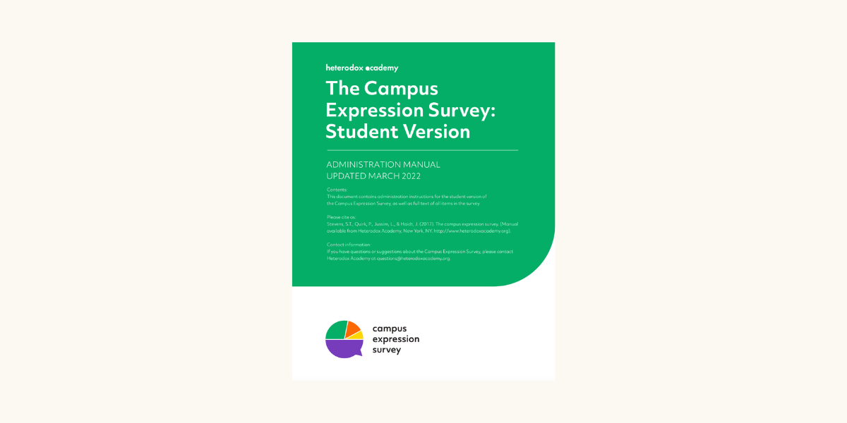 Campus Expression Survey Manual Heterodox Academy