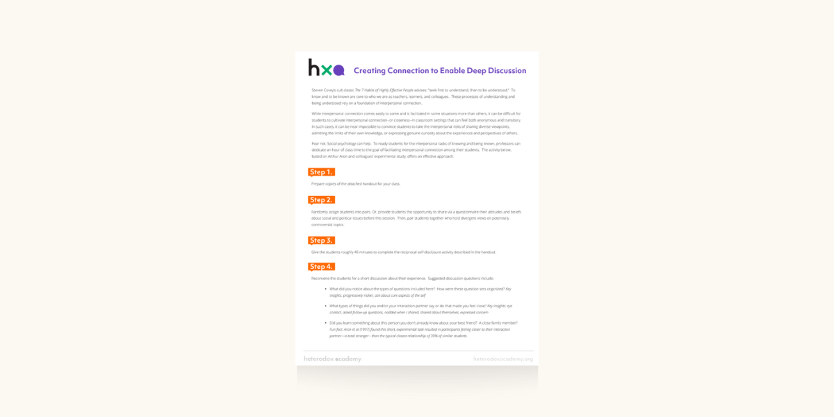 Creating Connection to Enable Deep Discussion - HxA